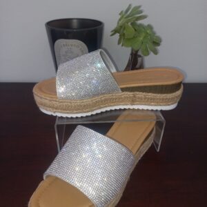Diamante Espadrille Sliders
